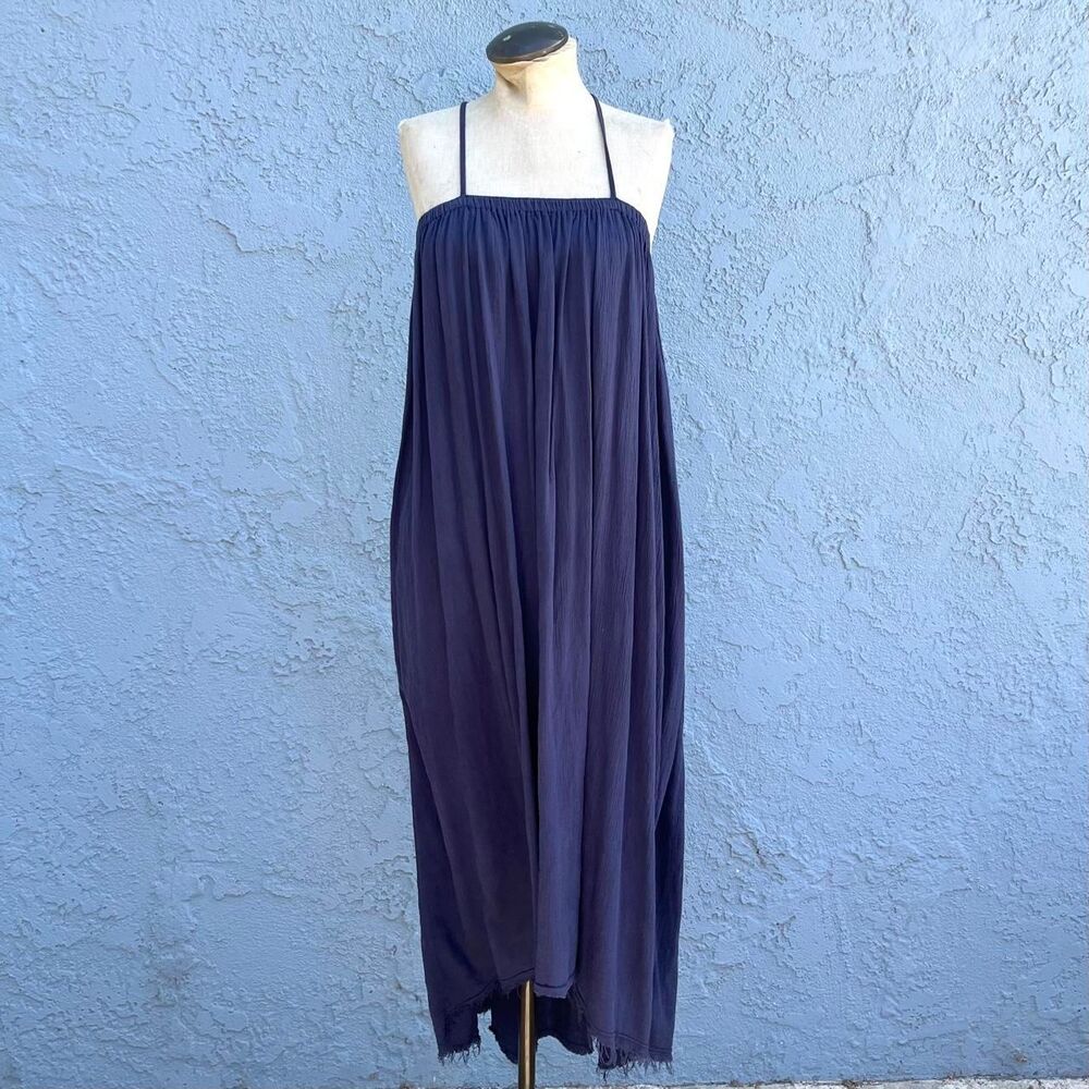 Black Crane Dress Cotton Size Medium